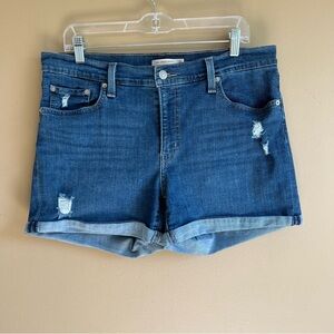 LEVI’S Women’s Mid Length Jean Shorts Cuffed Size 32